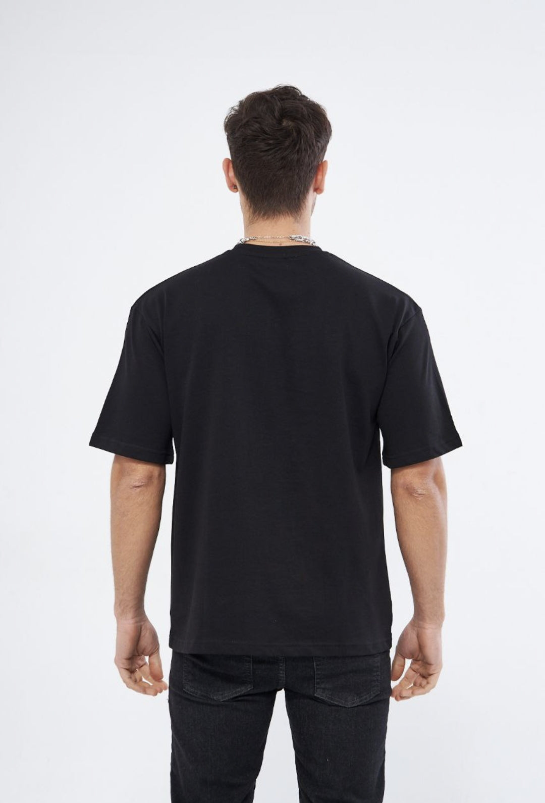 T-shirt met witte duif - Zwart