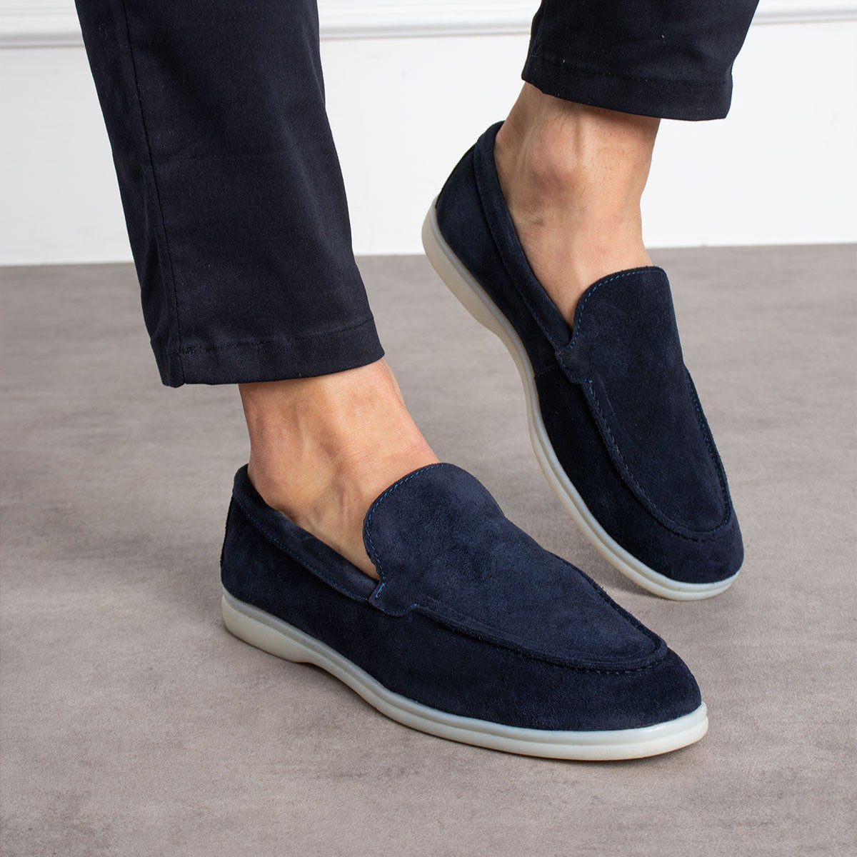 Mancini Navy Yacht Loafer