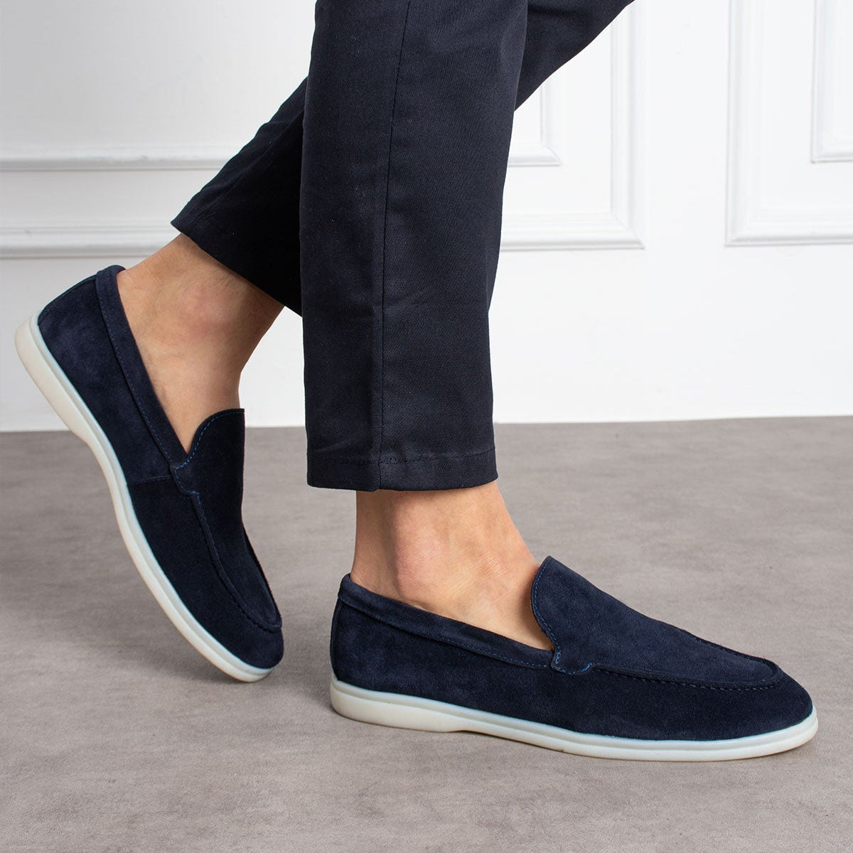 Mancini Navy Yacht Loafer