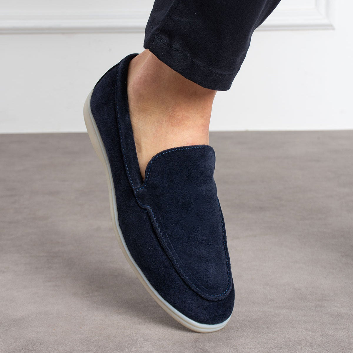 Mancini Navy Yacht Loafer