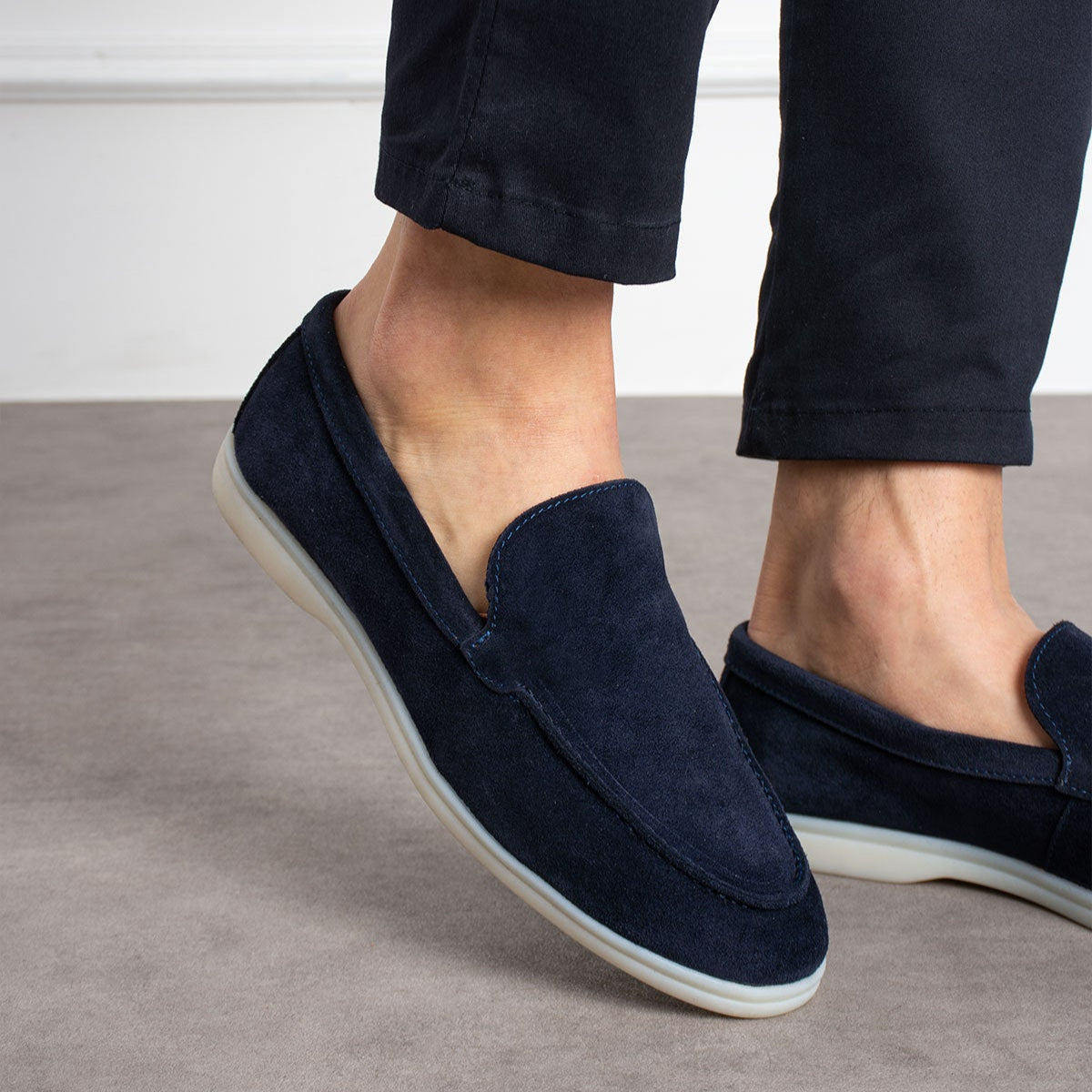 Mancini Navy Yacht Loafer