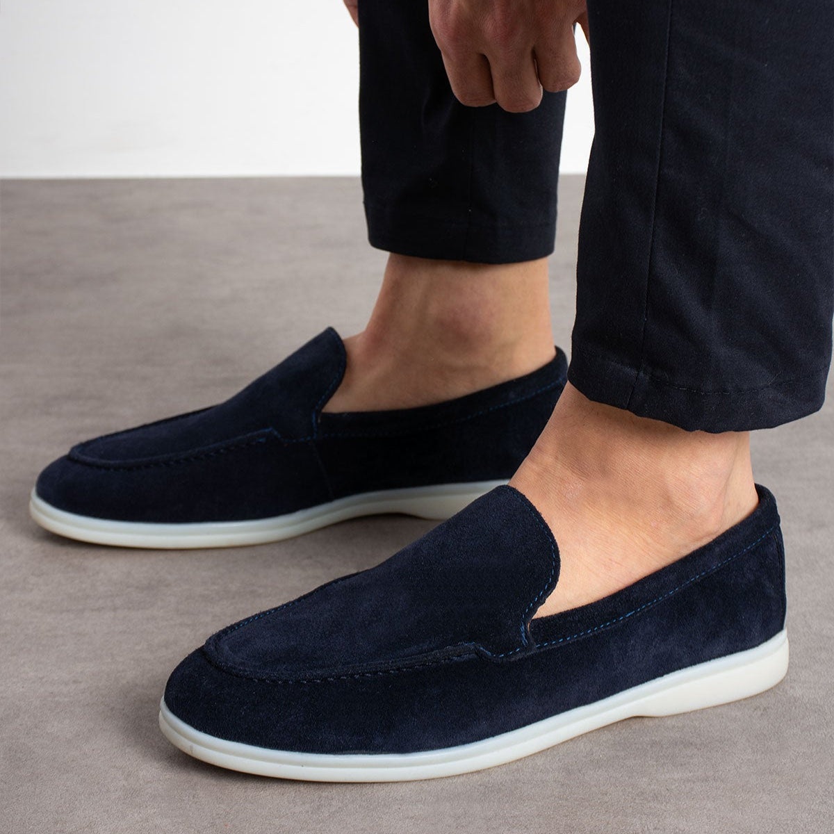 Mancini Navy Yacht Loafer