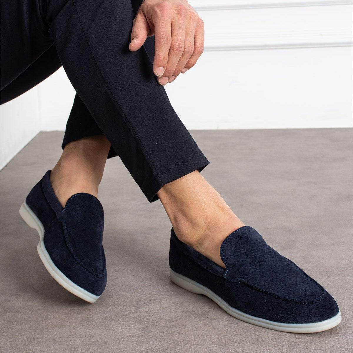 Mancini Navy Yacht Loafer