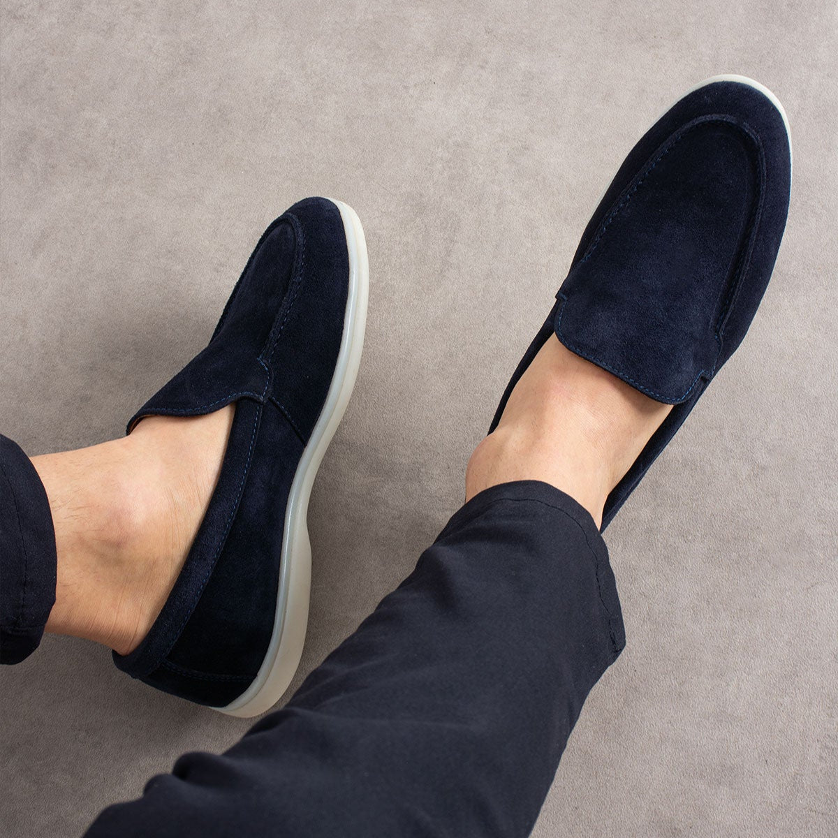 Mancini Navy Yacht Loafer