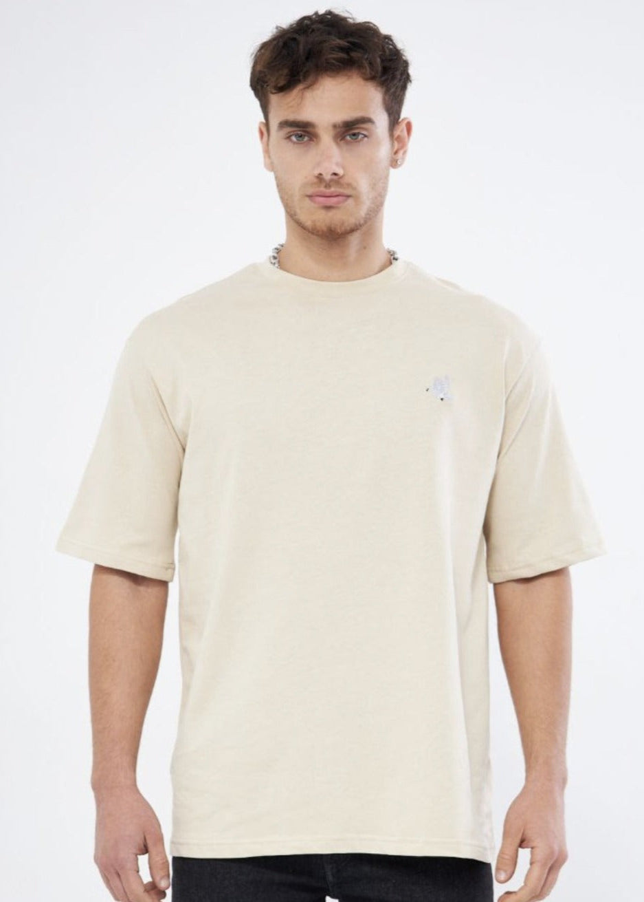 Weißes Tauben-T-Shirt Beige