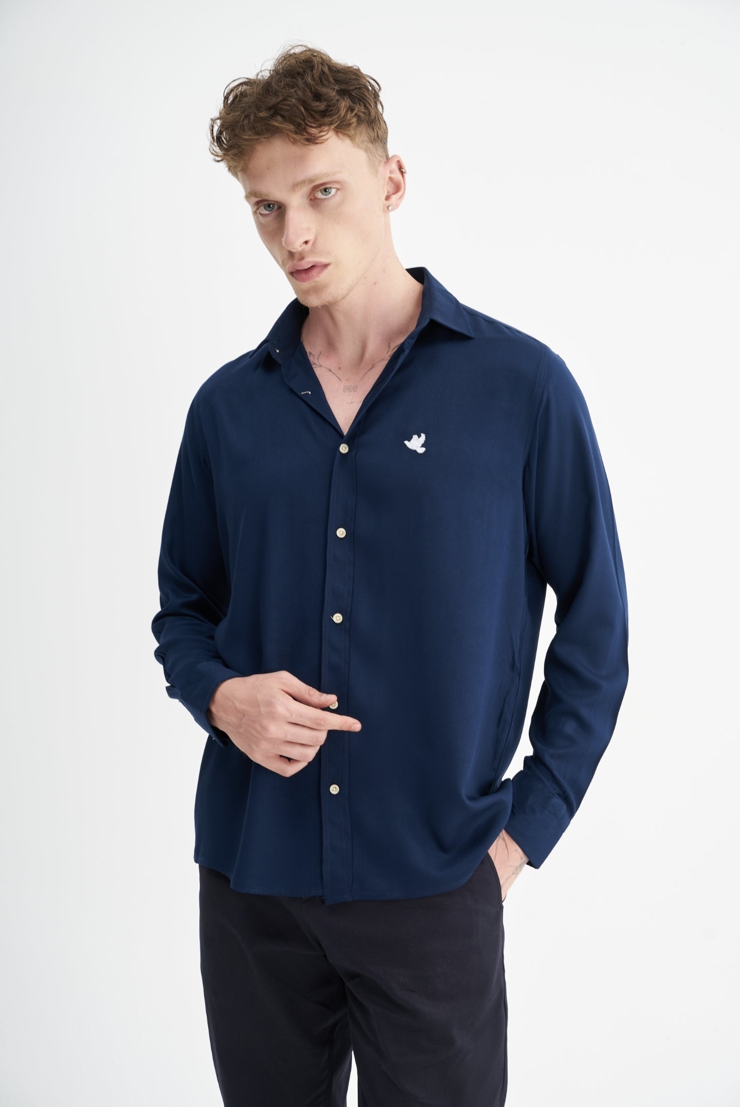 Fredo - Overhemden in marineblauw