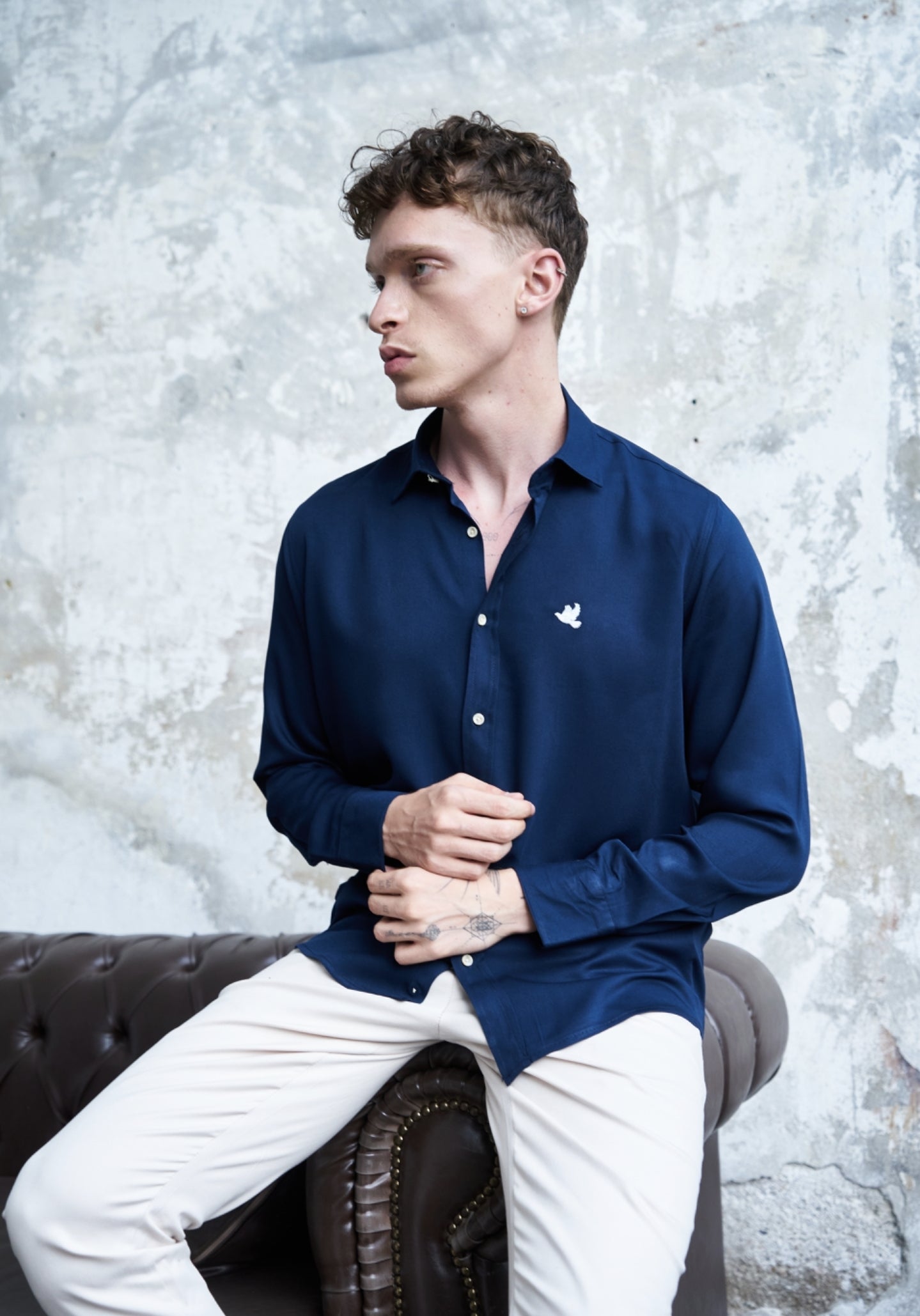 Fredo - Overhemden in marineblauw