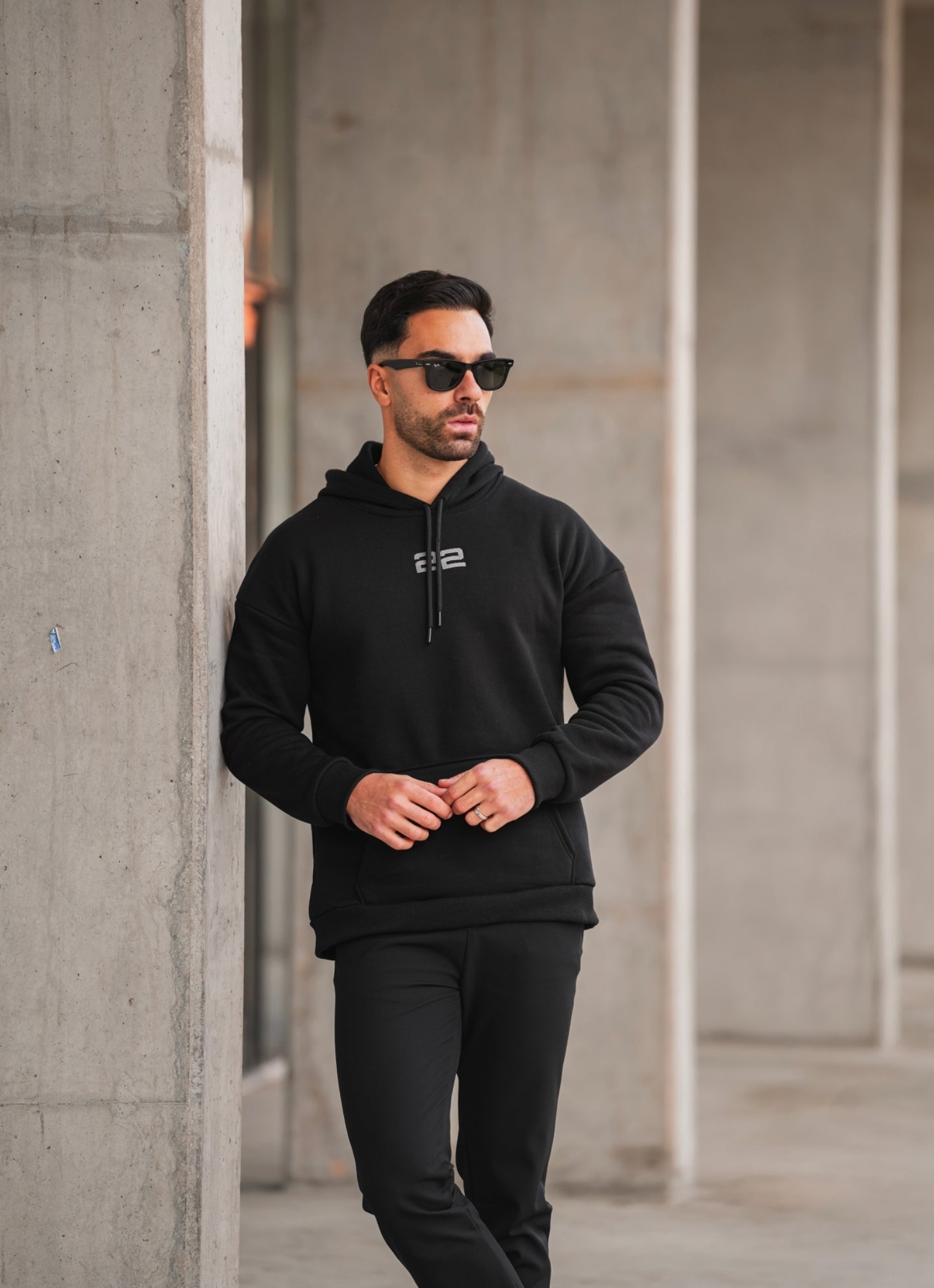 Felpa Hoodie Schwarz